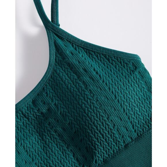 State of Day Women's Seamless Cable-Knit Bralette Green Size XXL 0906 - Picture 2 of 3